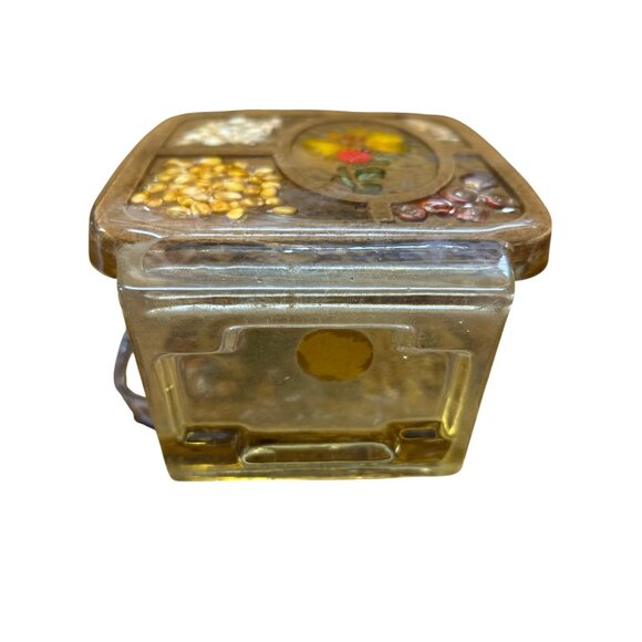 Vintage Resin Napkin Holder With Embedded Floral & Seed Design By Design Gifts I - Picture 5 of 5